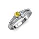 3 - Zaira Yellow Sapphire and Diamond with Side Diamonds Split Shank Ring 