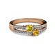 2 - Zaira Yellow Sapphire and Citrine with Side Diamonds Split Shank Ring 