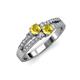 3 - Zaira Yellow Sapphire with Side Diamonds Split Shank Ring 