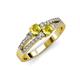 3 - Zaira Yellow Sapphire with Side Diamonds Split Shank Ring 