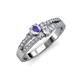 3 - Zaira Tanzanite and Diamond with Side Diamonds Split Shank Ring 