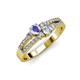 3 - Zaira Tanzanite and Diamond with Side Diamonds Split Shank Ring 