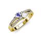 3 - Zaira Tanzanite and White Sapphire with Side Diamonds Split Shank Ring 