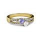 2 - Zaira Tanzanite and White Sapphire with Side Diamonds Split Shank Ring 