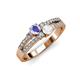 3 - Zaira Tanzanite and White Sapphire with Side Diamonds Split Shank Ring 