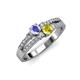 3 - Zaira Tanzanite and Yellow Sapphire with Side Diamonds Split Shank Ring 