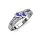 3 - Zaira Tanzanite with Side Diamonds Split Shank Ring 
