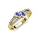 3 - Zaira Tanzanite with Side Diamonds Split Shank Ring 