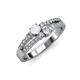 3 - Zaira White Sapphire and Diamond with Side Diamonds Split Shank Ring 