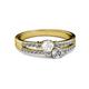 2 - Zaira White Sapphire and Diamond with Side Diamonds Split Shank Ring 