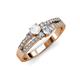 3 - Zaira White Sapphire and Diamond with Side Diamonds Split Shank Ring 