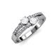 3 - Zaira White Sapphire with Side Diamonds Split Shank Ring 