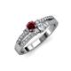 3 - Zaira Ruby and Diamond with Side Diamonds Split Shank Ring 