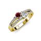 3 - Zaira Ruby and Diamond with Side Diamonds Split Shank Ring 