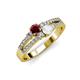 3 - Zaira Ruby and White Sapphire with Side Diamonds Split Shank Ring 