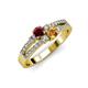 3 - Zaira Ruby and Citrine with Side Diamonds Split Shank Ring 