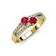 3 - Zaira Ruby with Side Diamonds Split Shank Ring 