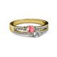 2 - Zaira Pink Tourmaline and Diamond with Side Diamonds Split Shank Ring 