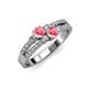 3 - Zaira Pink Tourmaline with Side Diamonds Split Shank Ring 