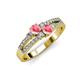 3 - Zaira Pink Tourmaline with Side Diamonds Split Shank Ring 