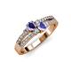 3 - Zaira Iolite and Tanzanite with Side Diamonds Split Shank Ring 