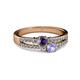 2 - Zaira Iolite and Tanzanite with Side Diamonds Split Shank Ring 