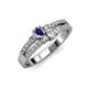 3 - Zaira Iolite and Diamond with Side Diamonds Split Shank Ring 
