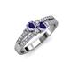3 - Zaira Iolite with Side Diamonds Split Shank Ring 