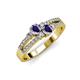 3 - Zaira Iolite with Side Diamonds Split Shank Ring 