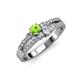 3 - Zaira Peridot and Diamond with Side Diamonds Split Shank Ring 