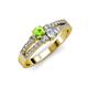 3 - Zaira Peridot and Diamond with Side Diamonds Split Shank Ring 