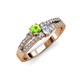 3 - Zaira Peridot and Diamond with Side Diamonds Split Shank Ring 