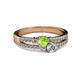 2 - Zaira Peridot and Diamond with Side Diamonds Split Shank Ring 