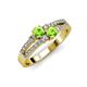 3 - Zaira Peridot with Side Diamonds Split Shank Ring 