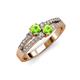 3 - Zaira Peridot with Side Diamonds Split Shank Ring 