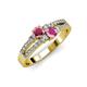 3 - Zaira Rhodolite Garnet and Pink Sapphire with Side Diamonds Split Shank Ring 