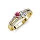 3 - Zaira Rhodolite Garnet and Diamond with Side Diamonds Split Shank Ring 