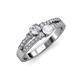 3 - Zaira Diamond and White Sapphire with Side Diamonds Split Shank Ring 