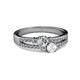 2 - Zaira Diamond and White Sapphire with Side Diamonds Split Shank Ring 