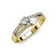 3 - Zaira Diamond and White Sapphire with Side Diamonds Split Shank Ring 