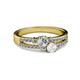 2 - Zaira Diamond and White Sapphire with Side Diamonds Split Shank Ring 