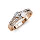 3 - Zaira Diamond and White Sapphire with Side Diamonds Split Shank Ring 