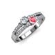 3 - Zaira Diamond and Pink Tourmaline with Side Diamonds Split Shank Ring 