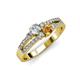 3 - Zaira Diamond and Citrine with Side Diamonds Split Shank Ring 