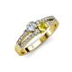 3 - Zaira Diamond and Yellow Sapphire with Side Diamonds Split Shank Ring 