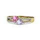 1 - Zaira Pink Sapphire and Tanzanite with Side Diamonds Split Shank Ring 