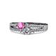 1 - Zaira Pink Sapphire and Diamond with Side Diamonds Split Shank Ring 