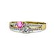 1 - Zaira Pink Sapphire and Diamond with Side Diamonds Split Shank Ring 