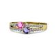 1 - Zaira Pink Sapphire and Iolite with Side Diamonds Split Shank Ring 