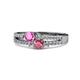1 - Zaira Pink Sapphire and Rhodolite Garnet with Side Diamonds Split Shank Ring 